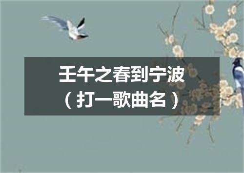 壬午之春到宁波（打一歌曲名）