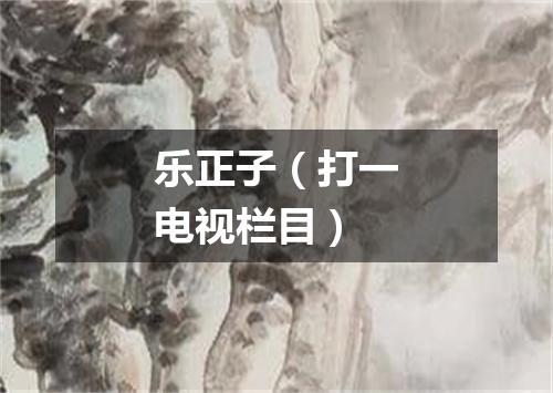 乐正子（打一电视栏目）