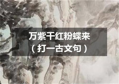 万紫千红粉蝶来（打一古文句）