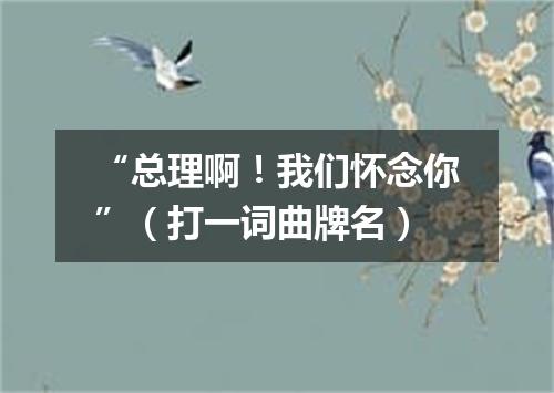 “总理啊！我们怀念你”（打一词曲牌名）