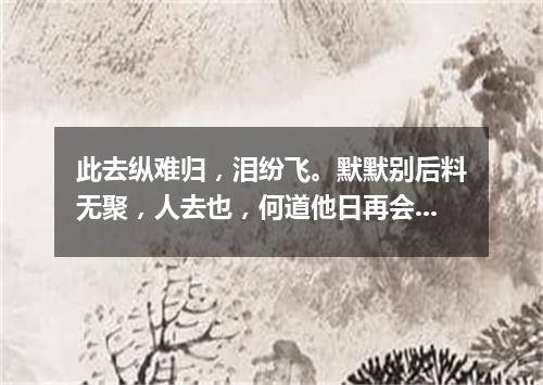 此去纵难归，泪纷飞。默默别后料无聚，人去也，何道他日再会。（打一新词语）