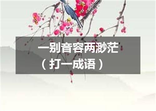 一别音容两渺茫（打一成语）