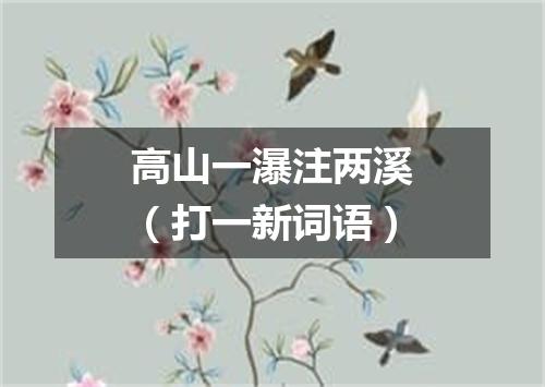高山一瀑注两溪（打一新词语）