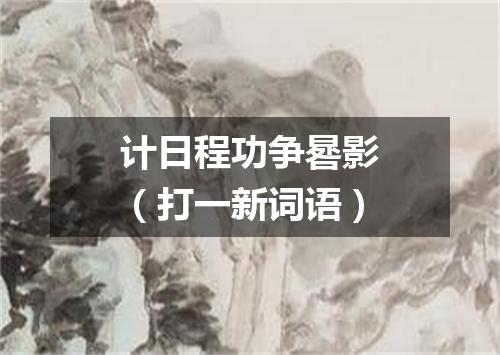 计日程功争晷影（打一新词语）