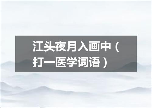 江头夜月入画中（打一医学词语）