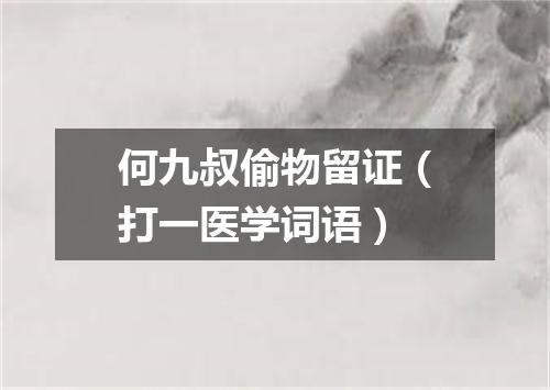 何九叔偷物留证（打一医学词语）