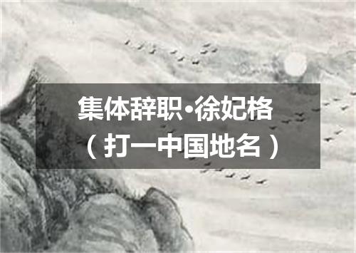 集体辞职·徐妃格（打一中国地名）