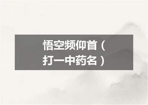 悟空频仰首（打一中药名）