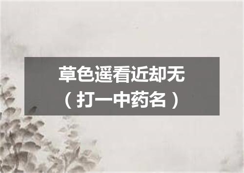 草色遥看近却无（打一中药名）