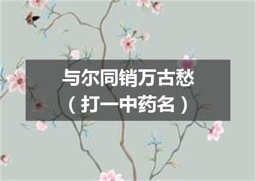 与尔同销万古愁（打一中药名）