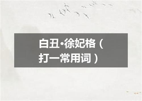 白丑·徐妃格（打一常用词）