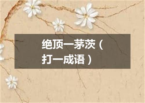 绝顶一茅茨（打一成语）