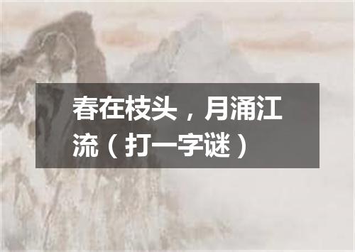 春在枝头，月涌江流（打一字谜）