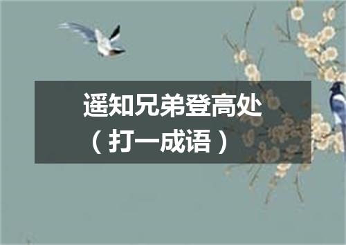 遥知兄弟登高处（打一成语）