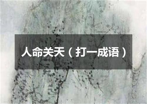 人命关天（打一成语）