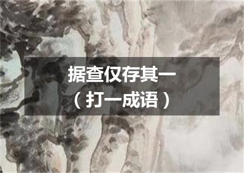 据查仅存其一（打一成语）