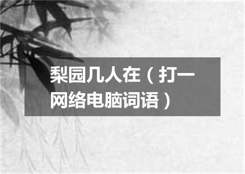 梨园几人在（打一网络电脑词语）