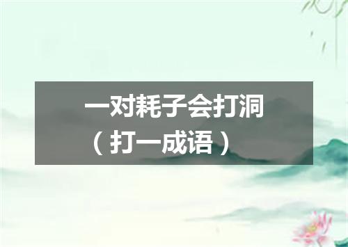 一对耗子会打洞（打一成语）