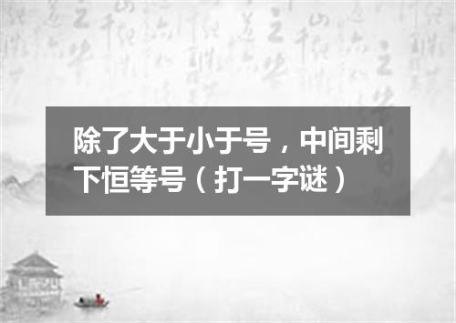 除了大于小于号，中间剩下恒等号（打一字谜）
