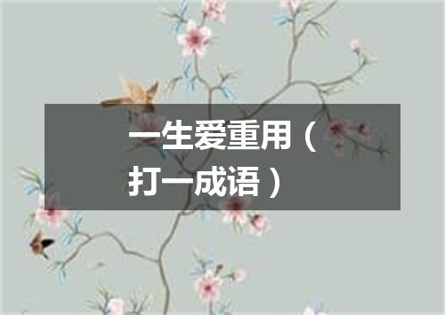 一生爱重用（打一成语）