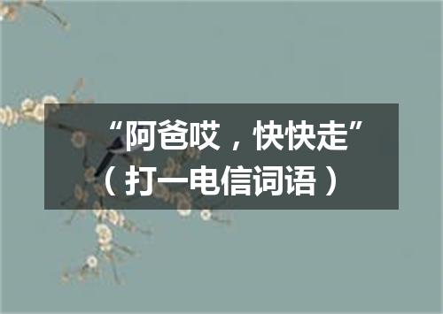 “阿爸哎，快快走”（打一电信词语）