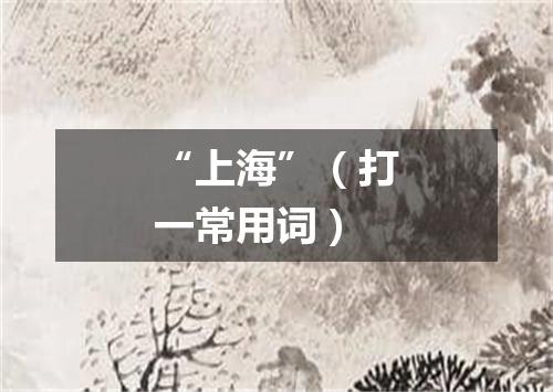“上海”（打一常用词）