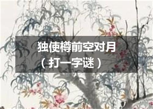 独使樽前空对月（打一字谜）