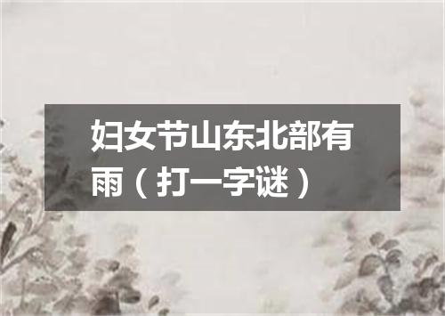 妇女节山东北部有雨（打一字谜）
