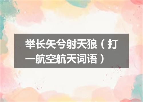 举长矢兮射天狼（打一航空航天词语）