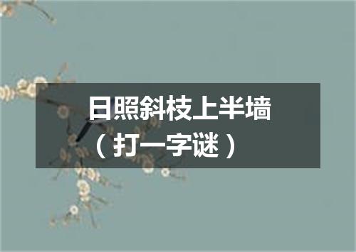 日照斜枝上半墙（打一字谜）