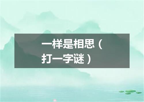一样是相思（打一字谜）