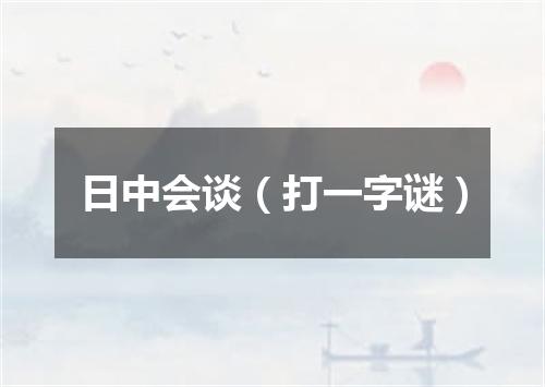 日中会谈（打一字谜）
