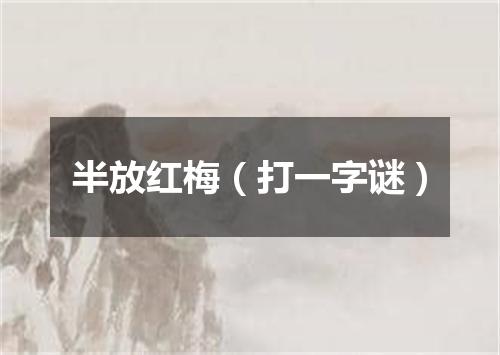 半放红梅（打一字谜）
