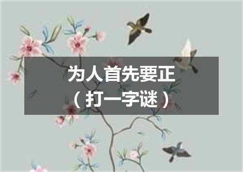 为人首先要正（打一字谜）