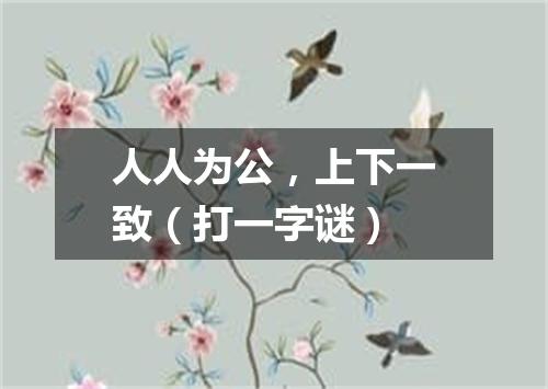 人人为公，上下一致（打一字谜）