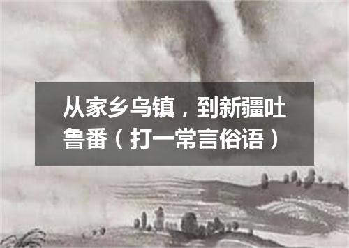 从家乡乌镇，到新疆吐鲁番（打一常言俗语）