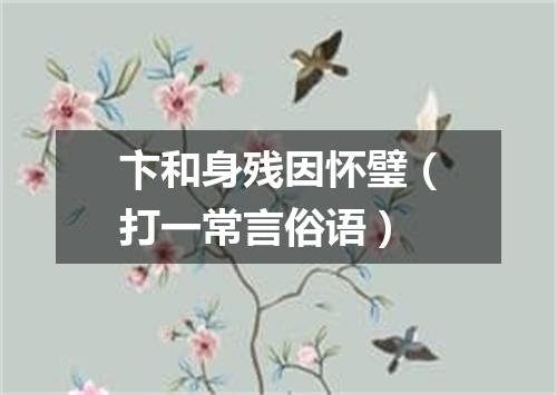 卞和身残因怀璧（打一常言俗语）