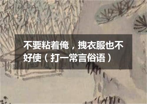 不要粘着俺，拽衣服也不好使（打一常言俗语）