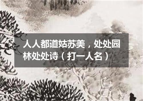 人人都道姑苏美，处处园林处处诗（打一人名）