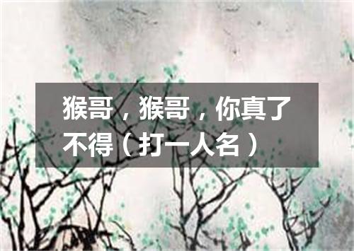 猴哥，猴哥，你真了不得（打一人名）