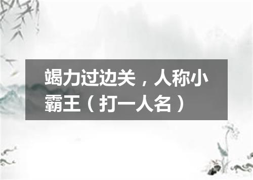 竭力过边关，人称小霸王（打一人名）