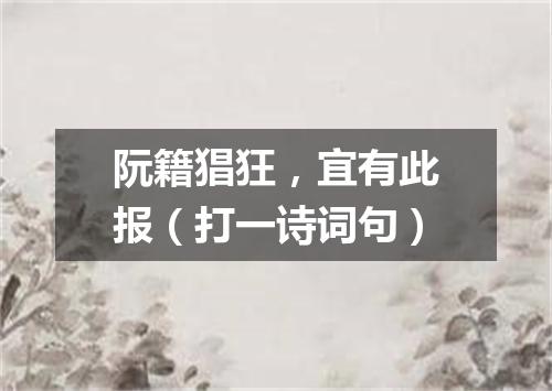 阮籍猖狂，宜有此报（打一诗词句）