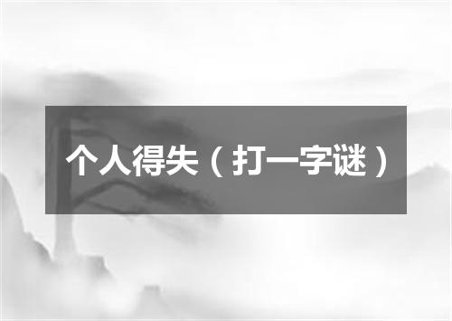 个人得失（打一字谜）