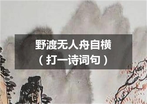 野渡无人舟自横（打一诗词句）