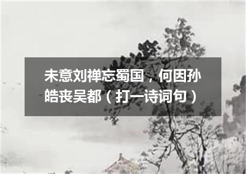 未意刘禅忘蜀国，何因孙皓丧吴都（打一诗词句）