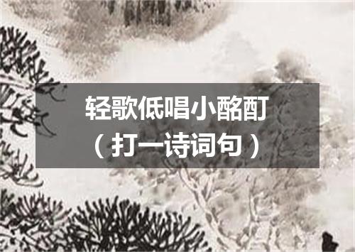 轻歌低唱小酩酊（打一诗词句）