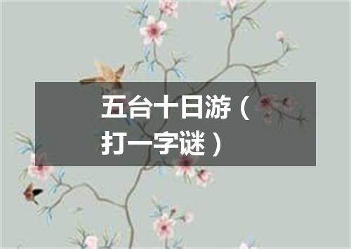 五台十日游（打一字谜）