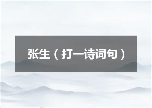 张生（打一诗词句）
