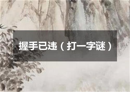 握手已违（打一字谜）