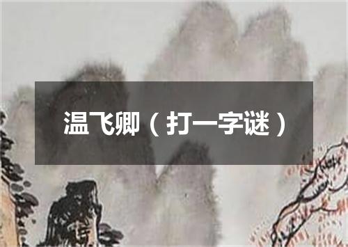 温飞卿（打一字谜）